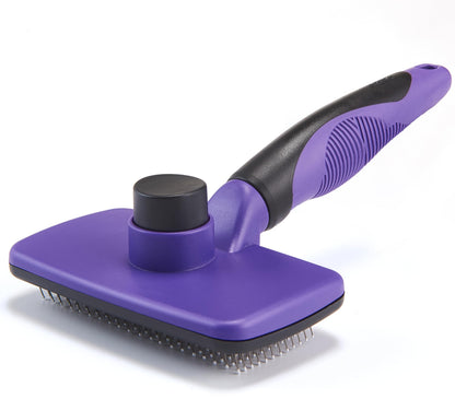 Self Cleaning Slicker Brush for Dogs& Cats, Skin Friendly Grooming Brush for Shedding Long&Short Haired Dogs& Cats, Deshedding Pet Supplies Accessories, Green