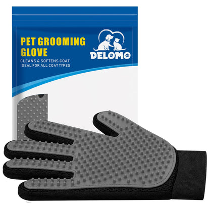 Pet Hair Removal Glove with 255 Silicone Tips for Dogs & Cats, Right Blue