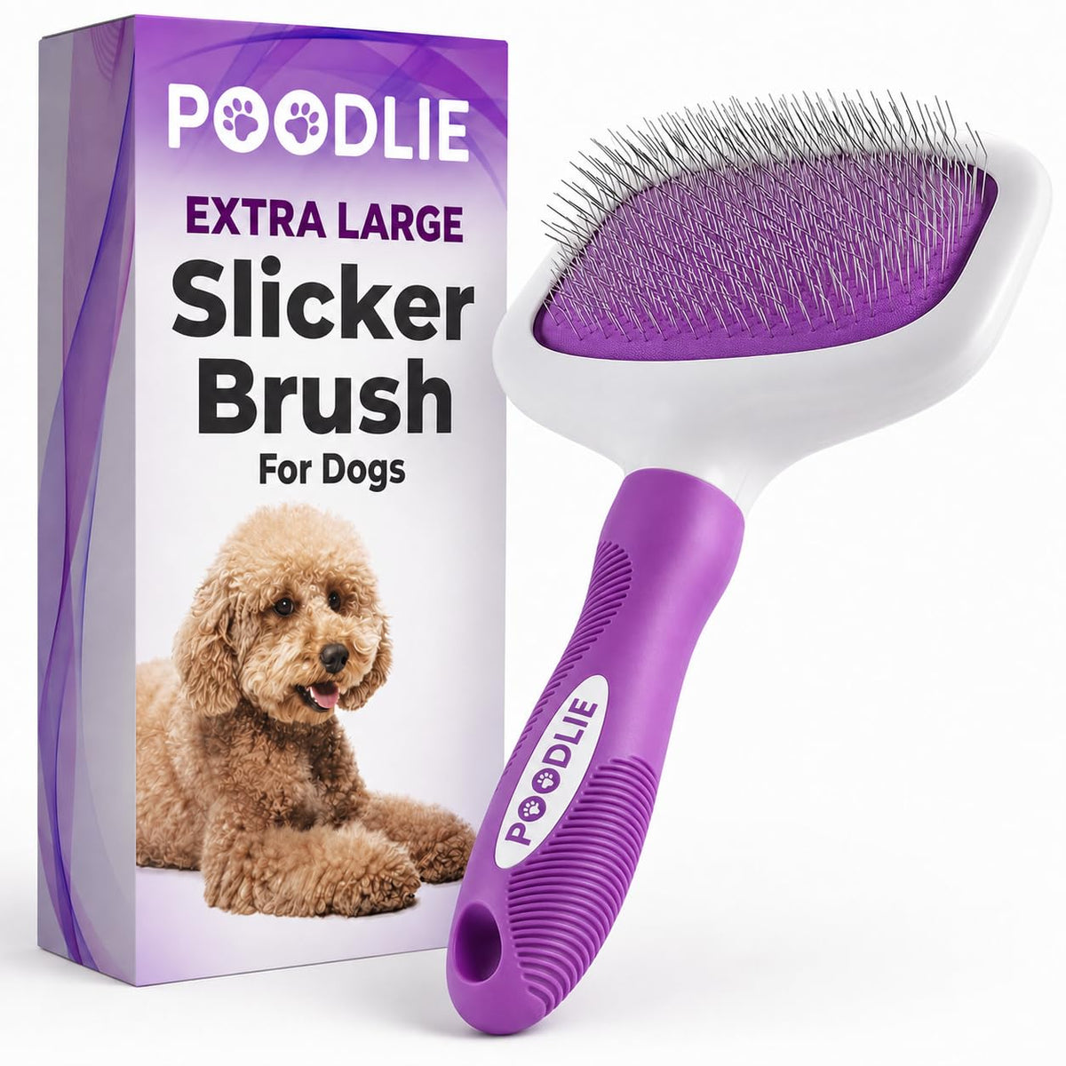 Poodle Pet Slicker Brush - For Dogs, Cats, Rabbits - Matted/Loose Fur, Knots - Suitable for Doodle/Goldendoodle Grooming and Shredding Short/Long Hair