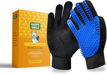 Dog Grooming Gloves – Pet Hair Remover for Dogs & Cats – Deshedding Glove for Shedding Fur, Bath & Massage – Silicone Brush for Short & Long Hair – 1 Pair