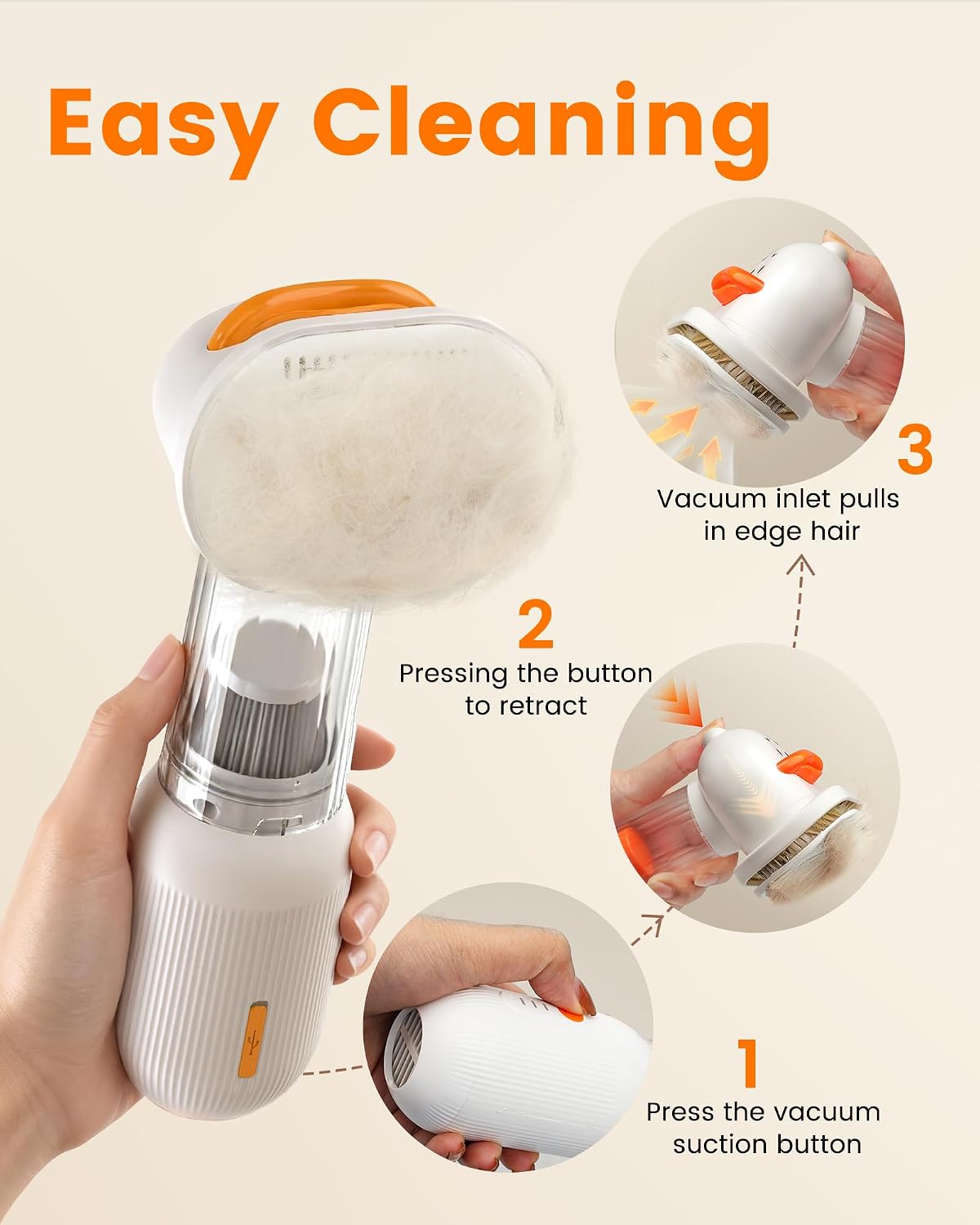 Vacuum Dog Brush for Shedding, Mess-Free Grooming