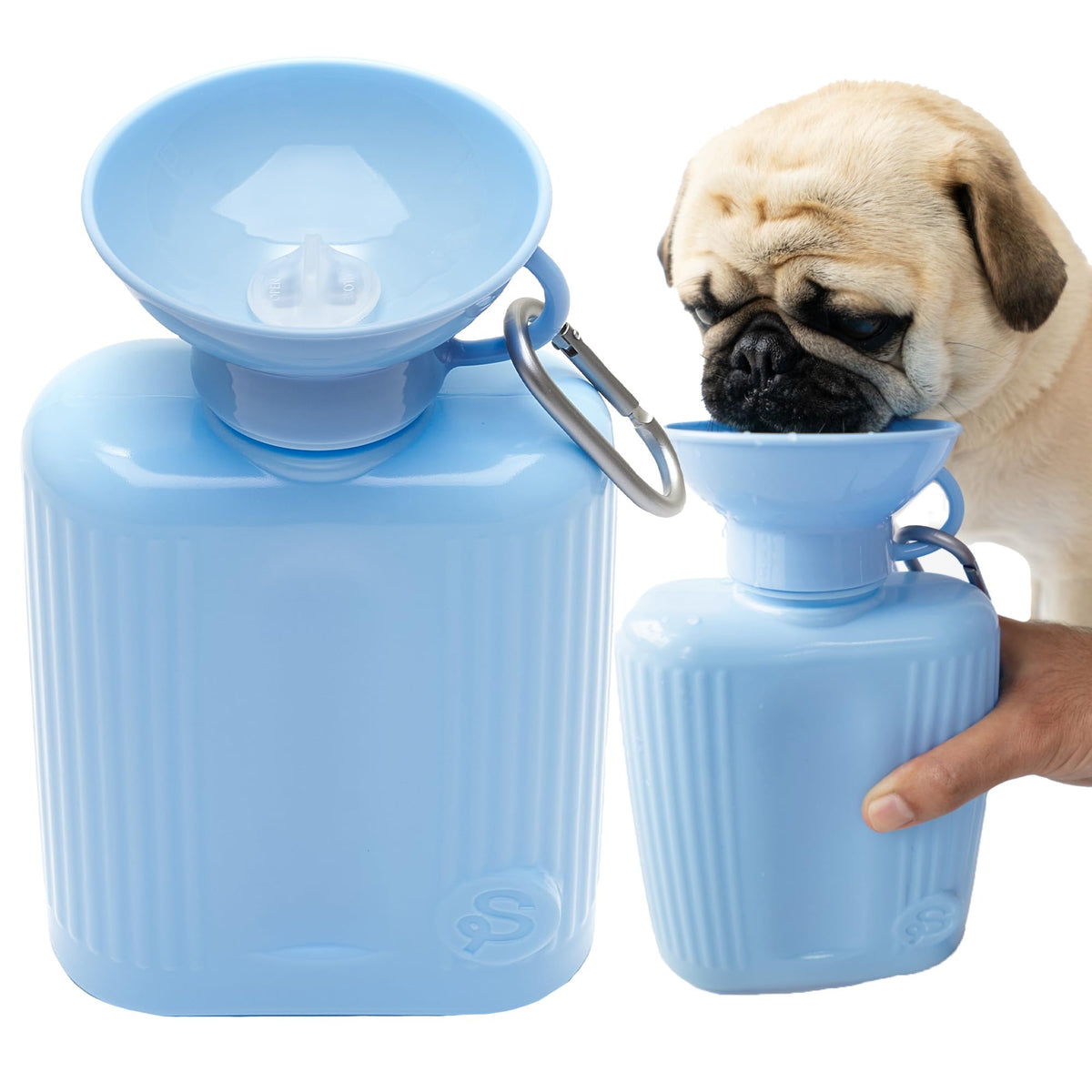 Springland 15oz Classic Portable Dog Water Bottle with Built-in Bowl, Lilac