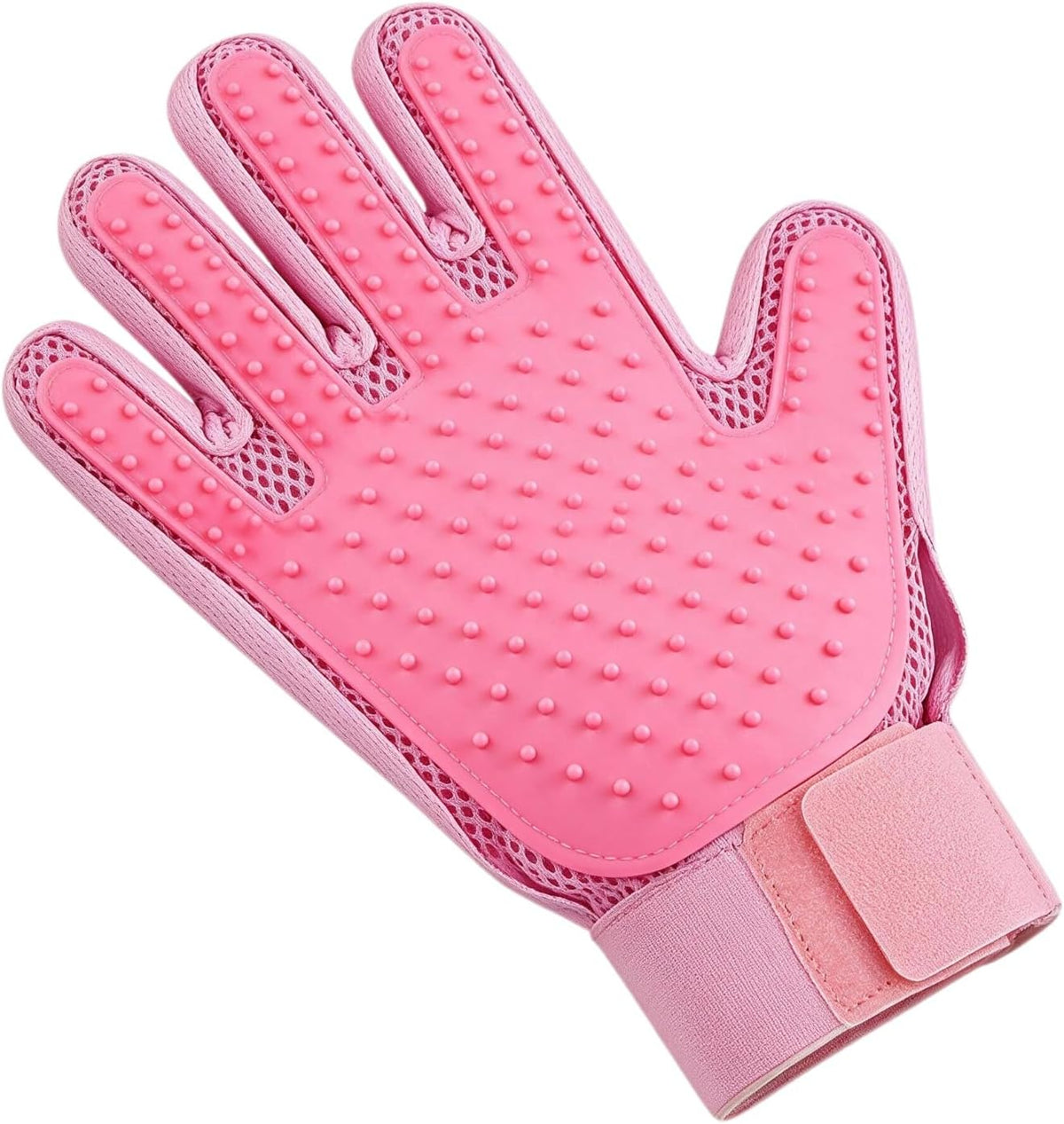Pet Grooming Glove Double-Sided Deshedding Mitt Dogs & Cats,1 Glove Pink
