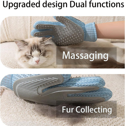 Pet Hair Remover Glove for Dogs & Cats,2-in-1 Massage Grooming Tool, Efficient Deshedding Brush with Soft Spikes, Gentle Fur Removal and Cleaning Glove for Shedding Control(Right-Hand Glove)