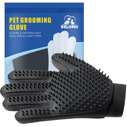 Pet Hair Removal Glove with 255 Silicone Tips for Dogs & Cats, Right Blue