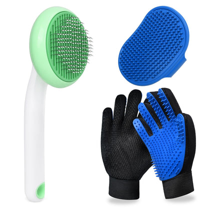 Cat Grooming Glove Brush, Pet Hair Remover Tool, 1 Pair Reusable Dog Hair Fur Remover for Carpet, Furniture, Couch, Clothes, Eco-Friendly and High efficiency (Blue)