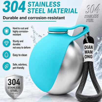 Portable Dog Water Bottle Pet Travel Water Bowl Dog Water Bottle (Blue, 02)