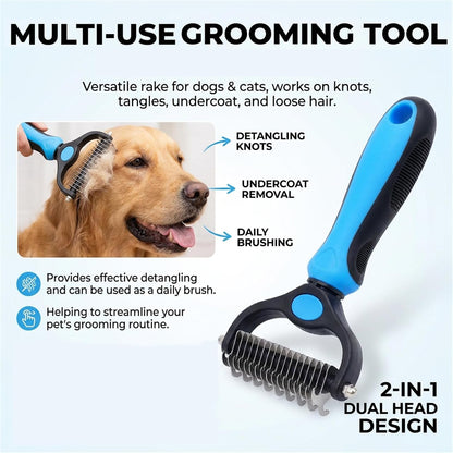 Pet Pro 2-in-1 Double-Sided Pet Grooming Tool, Pet Hair Remover