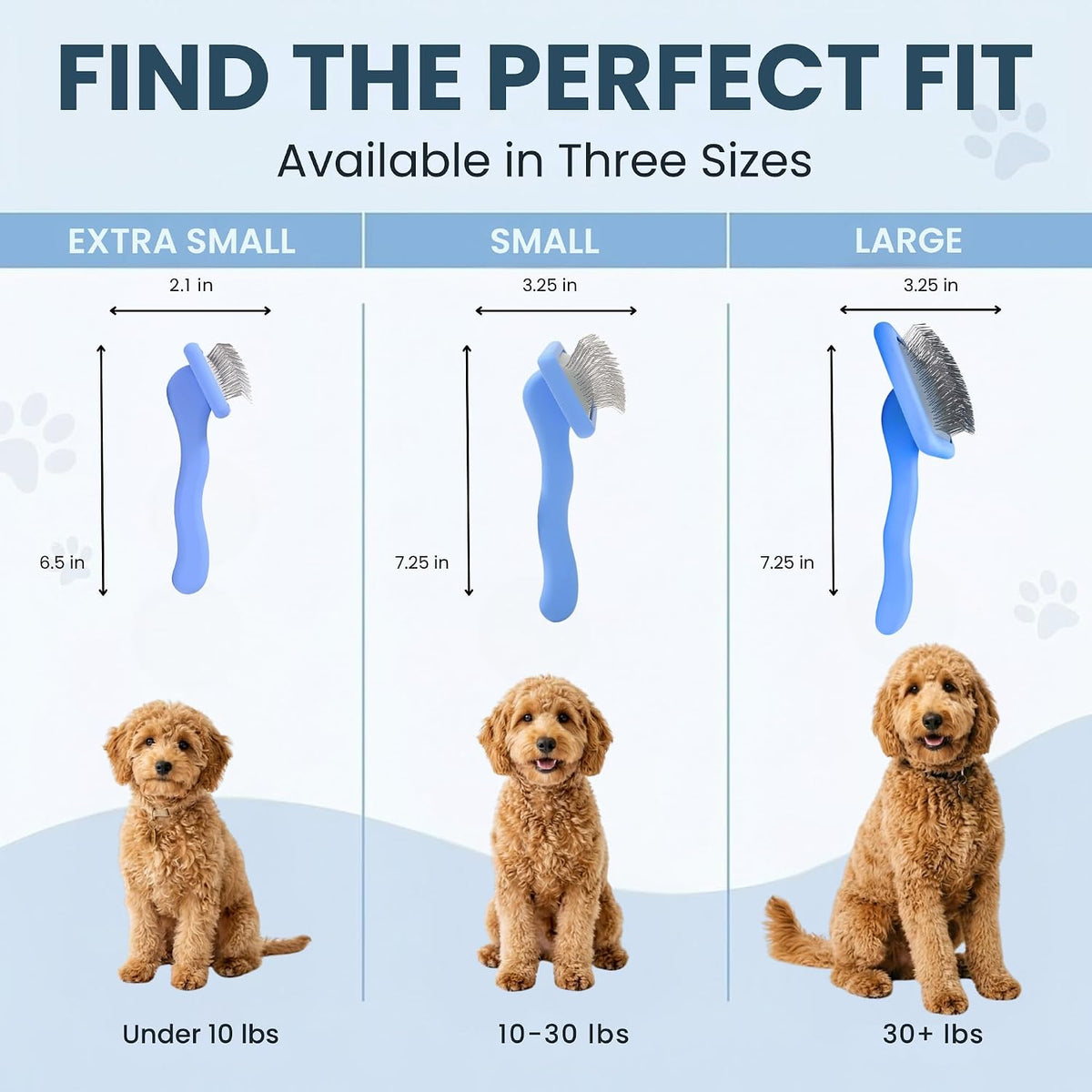 Slicker Brush for Dogs, Pet Grooming Brushes for Doodles & Poodles, Large