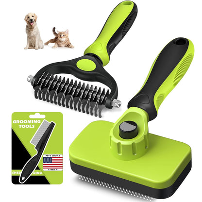 Professional 7 in 1 Pet Grooming kit I Dog Brush & Cat Brush I Dog&Cat Comb I Dog&Cat Nail Clipper/Trimmers with Nail File I Dog Bath Brush I Dog&Cat Flea Comb I Pet Supplies(Deep Blue)