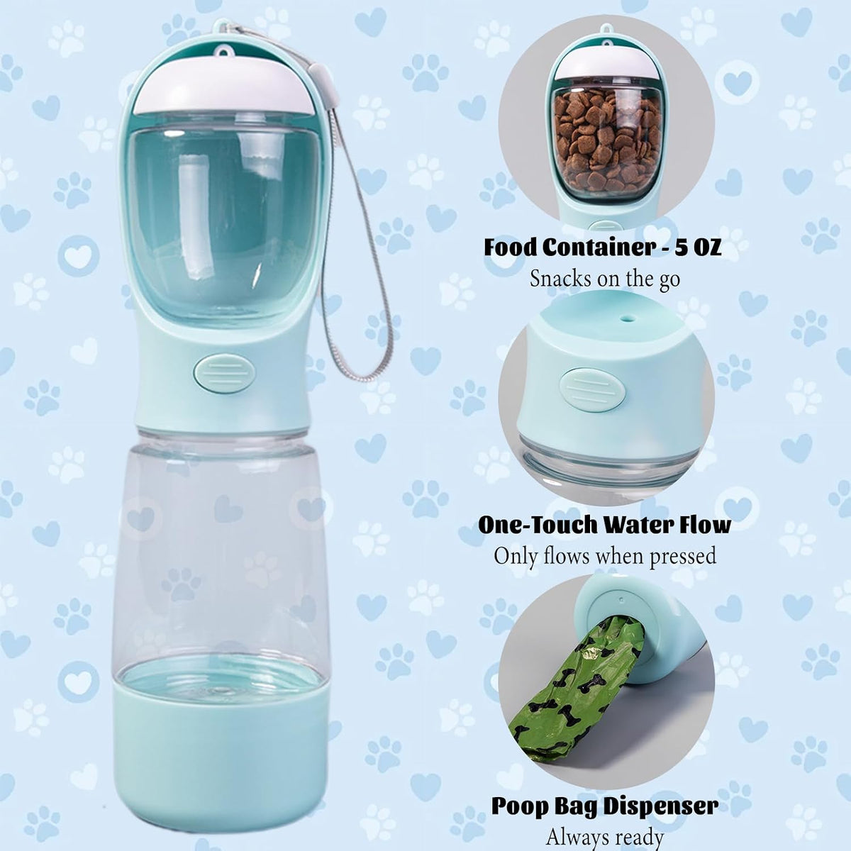Dog Water Bottle Portable Bowl for Dog,Portable Dog Water Bottle Travel