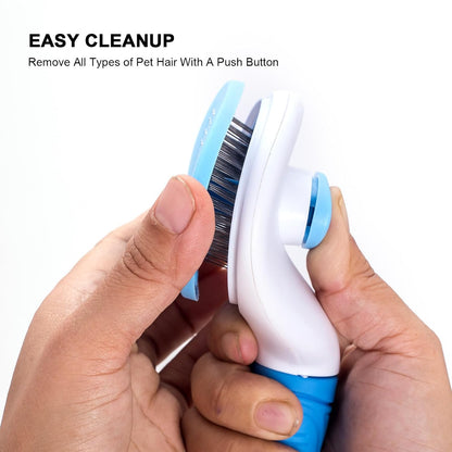 Aogeili Self‑Clean Slicker Brush for Dogs, Cats & Rabbits, 7.87 x 4.13 in