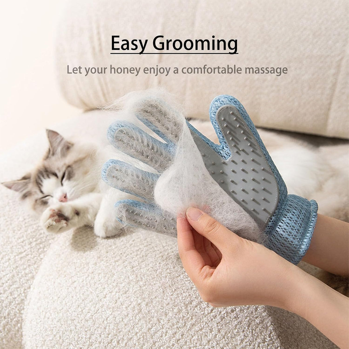 Pet Hair Remover Glove for Dogs & Cats,2-in-1 Massage Grooming Tool, Efficient Deshedding Brush with Soft Spikes, Gentle Fur Removal and Cleaning Glove for Shedding Control(Right-Hand Glove)