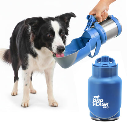 PupFlask Pro Portable Insulated Dog Water Bottle, Stainless Steel Bowl