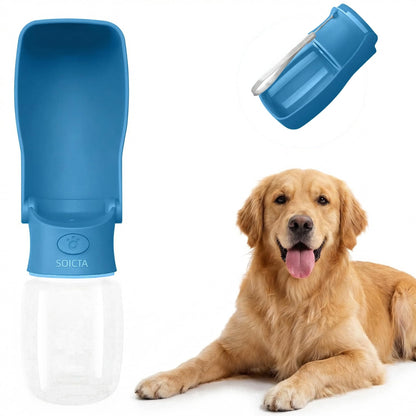 Portable Dog Water Bottle Dispenser [Leak Proof & Foldable] Dog Travel Water Bottle Bowl Accessories for Puppy Small Medium Large Dogs Pet Water Bottles for Dogs Walking Outdoor Hiking 19OZ