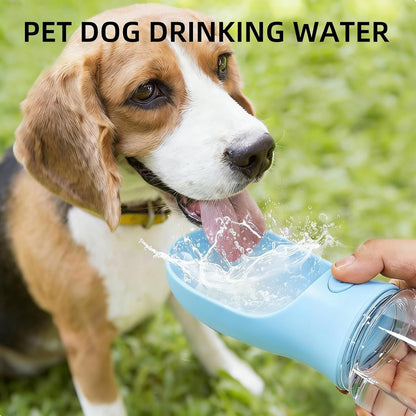 3-in-1 Portable Dog Water Bottle Leak Proof 14oz Blue