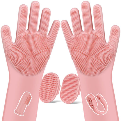6PCS Grooming & Bath Supplies for Dogs, Cats | Dog Washing Gloves | Dog Bath Brush | Dog Shower Brush | Pet Grooming Gloves | Dog Grooming kit | Pet Supplies for Showerhead & Sprayer (Navy Blue)