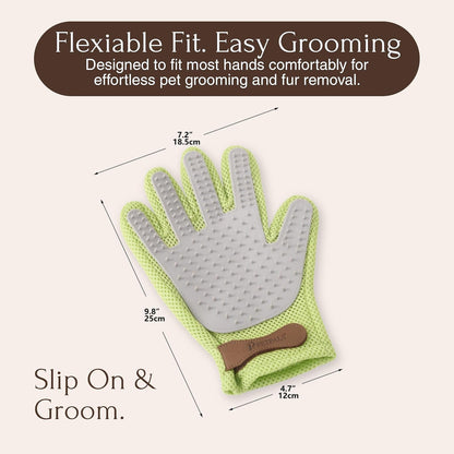 PetPals Single Pet Hair Removal Glove, Double-Sided Cat Grooming Glove