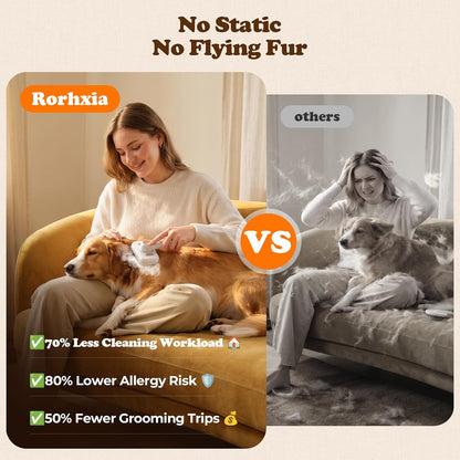 Rorhxia Pet Steam Brush for Dog & Cat, Grooming Slicker Brush for Shedding