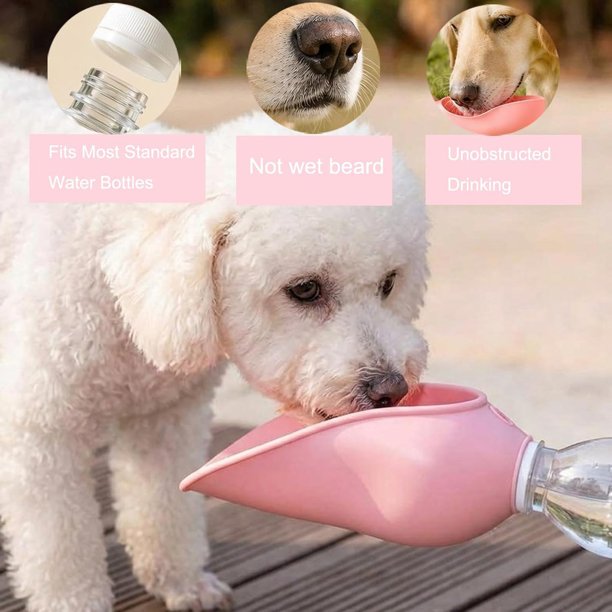Portable Silicone Dog Water Bottle Adapter for Outdoor Travel
