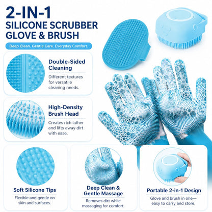 4pcs Pet bathing tools - Dog Washing Gloves,Bath Brush,Deshedding Dog Brush
