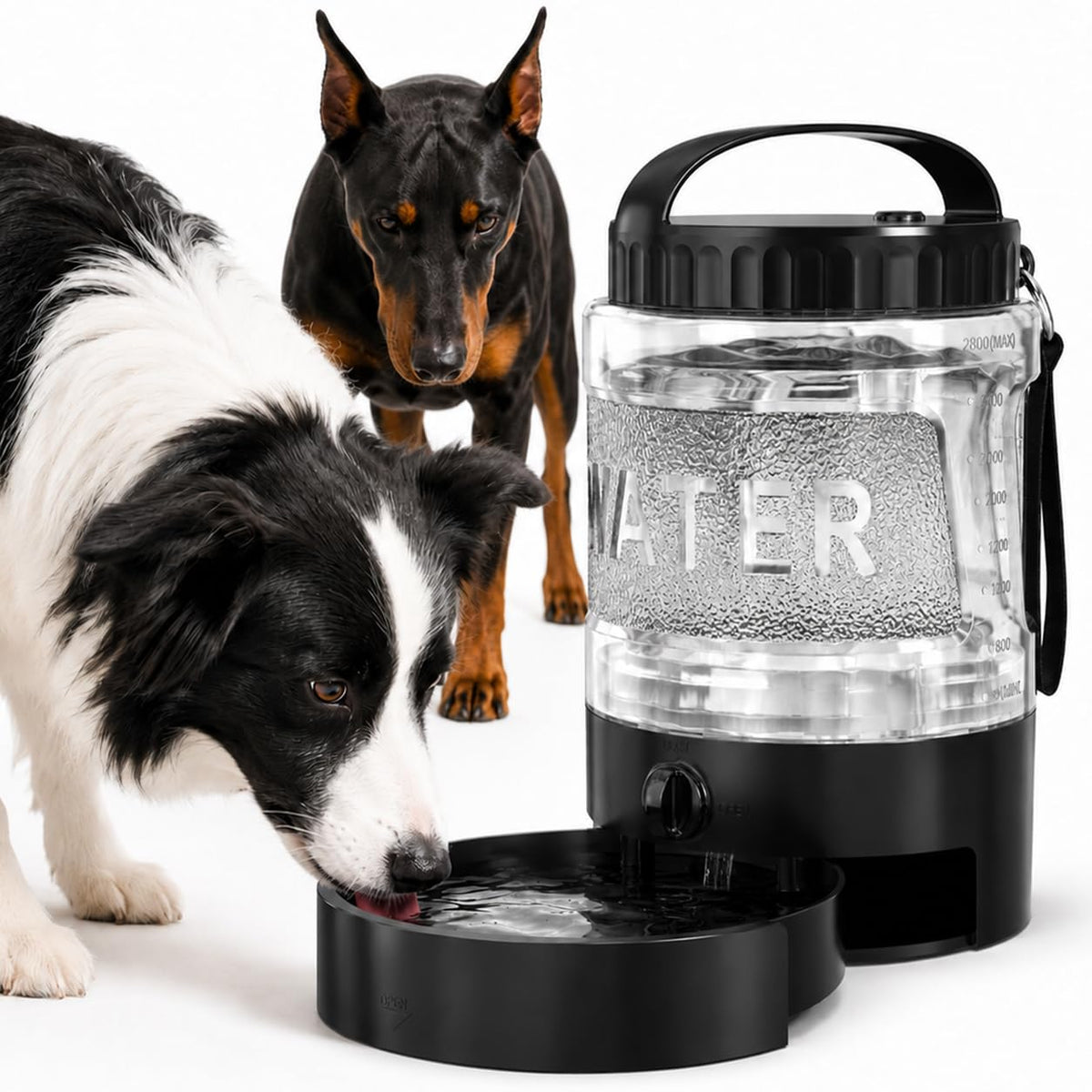 77 oz Portable Dog Water Bottle, 2.2L Dog Travel Water Dispenser Olive Green