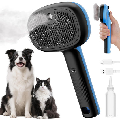 Pecute Self-Cleaning Steam Dog Cat Brush for Heavy Shedding/Long Coats