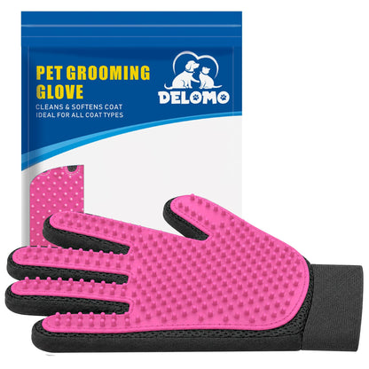 Pet Hair Removal Glove with 255 Silicone Tips for Dogs & Cats, Right Blue