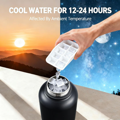 Cibaabo Insulated Dog Water Bottle 32oz Keep Water Cool with 2 Bowls