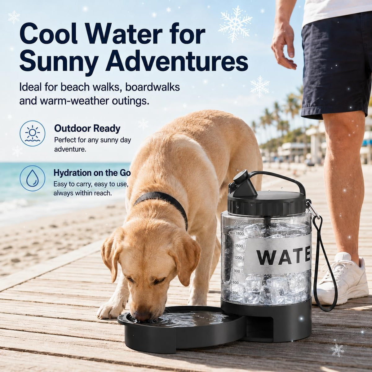 lesotc Portable Dog Water Bowl Dispenser - 77oz Travel Water Bottle