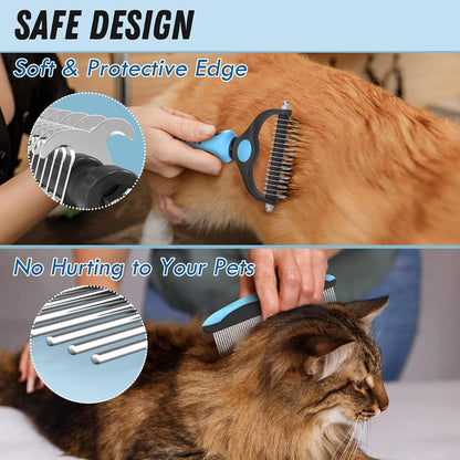 Dog and Cat Grooming Kit – Deshedding Brush, Pet Grooming Comb & Hair Grooming Glove for Shedding,Detangling & Undercoat Care, Safe for Long & Short Hair Pet, 3-in-1 Solution