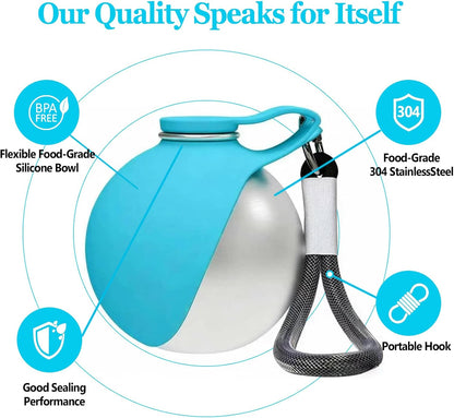 2 in 1 Portable Dog Water Bottle with Bowl for Daily Walks Hiking Travel