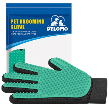 Pet Hair Removal Glove with 255 Silicone Tips for Dogs & Cats, Right Gray