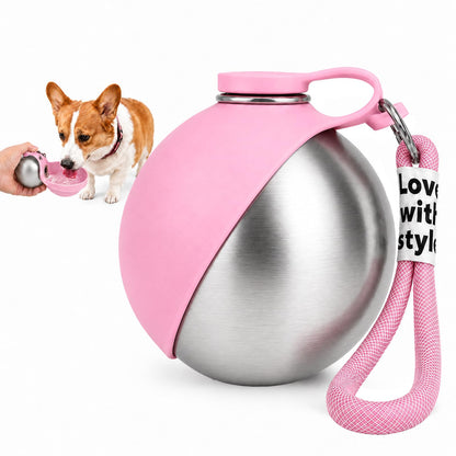 Portable Dog Water Bottle Pet Travel Water Bowl Dog Water Bottle (Blue, 02)