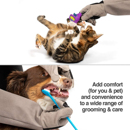 PetFusion Multipurpose Pet Glove for Grooming, Grey