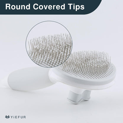 Cat Brush for Shedding, Self Cleaning Brush for Long & Short Hair Cats