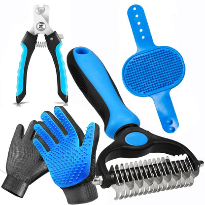 NVNAN Pet Hair Removal Glove for Dogs & Cats, 2-Pack Blue