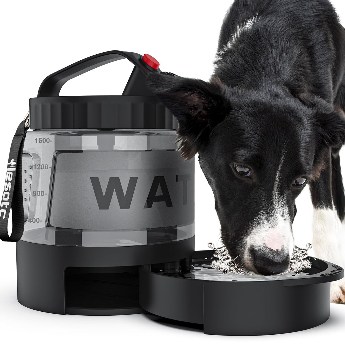 lesotc Portable Dog Travel Water Bottle, 77oz Large Travel Water Bowl for Dogs Camping Hiking Beach Hunting Essentials, Big Pet Bottles Bowl Water Dispenser for On the Go Park Car Walking Accessories