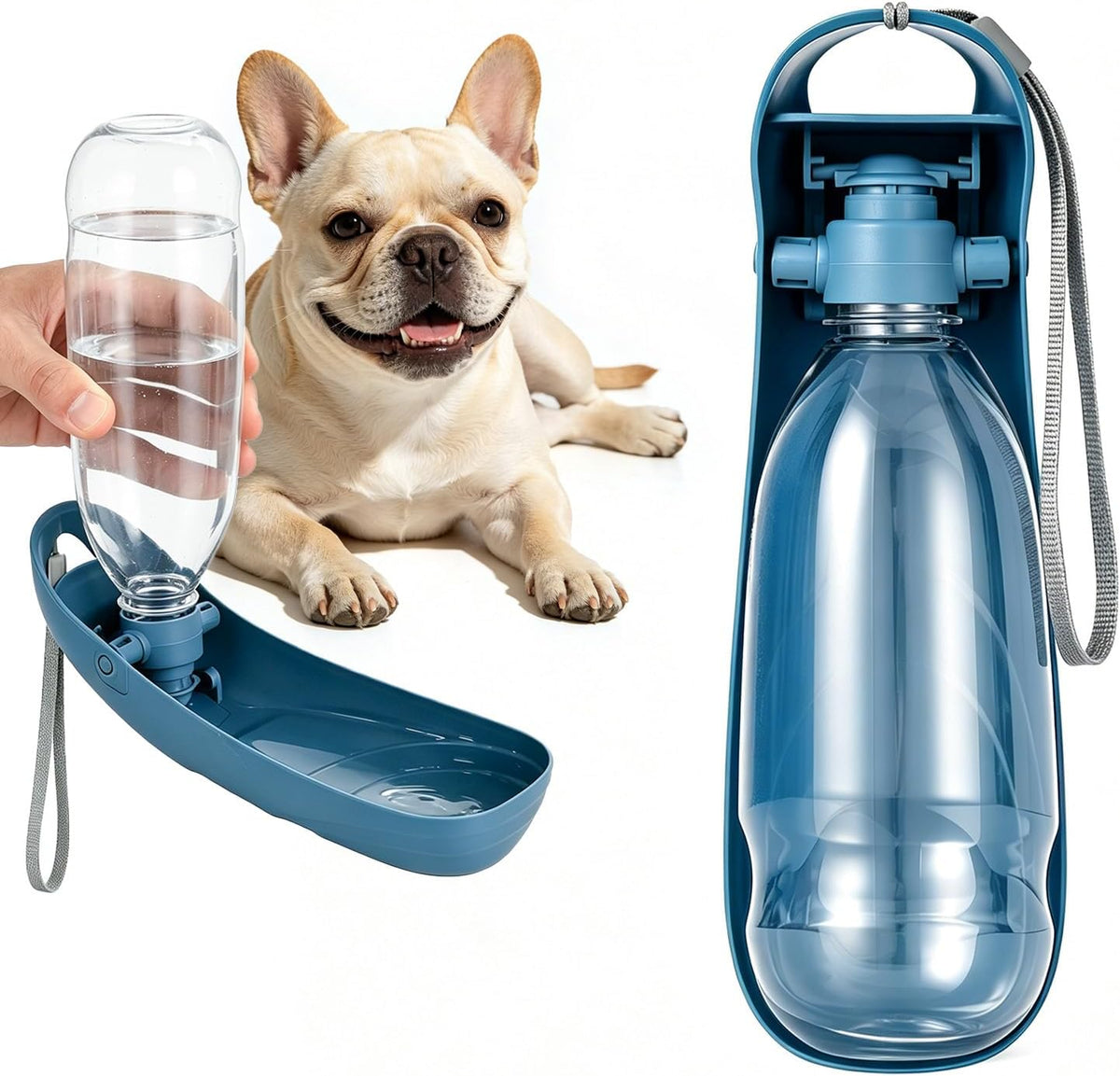 Portable Dog Water Bottle, 18.5OZ Large Dog Travel Water Bottle Leak-Proof Pet Water Dispenser with Carrying Lanyard, Ideal for Outdoor Walking Hiking Travel