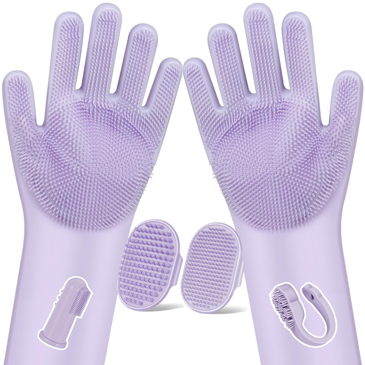 6PCS Grooming & Bath Supplies for Dogs, Cats | Dog Washing Gloves | Dog Bath Brush | Dog Shower Brush | Pet Grooming Gloves | Dog Grooming kit | Pet Supplies for Showerhead & Sprayer (Navy Blue)