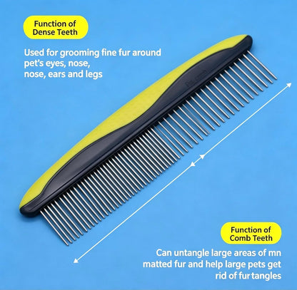 3-in-1 Pet Grooming Tool, Dematting Comb& Undercoat Rake for Dogs&Cats