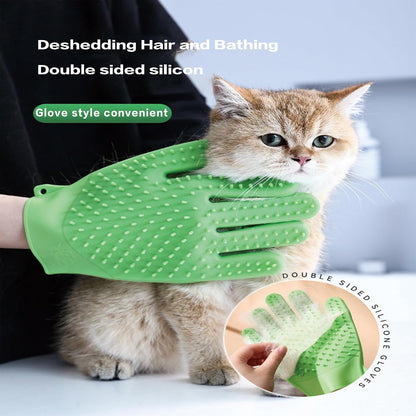YOFANG Pet Grooming Hair Removal Gloves Bathing-Dry & Wet Use
