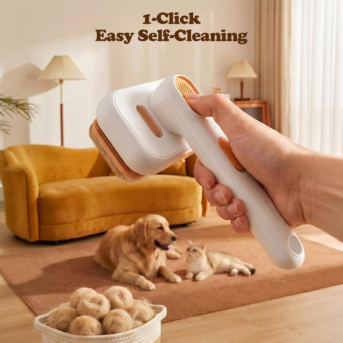 Rorhxia Pet Steam Brush for Dog & Cat, Grooming Slicker Brush for Shedding