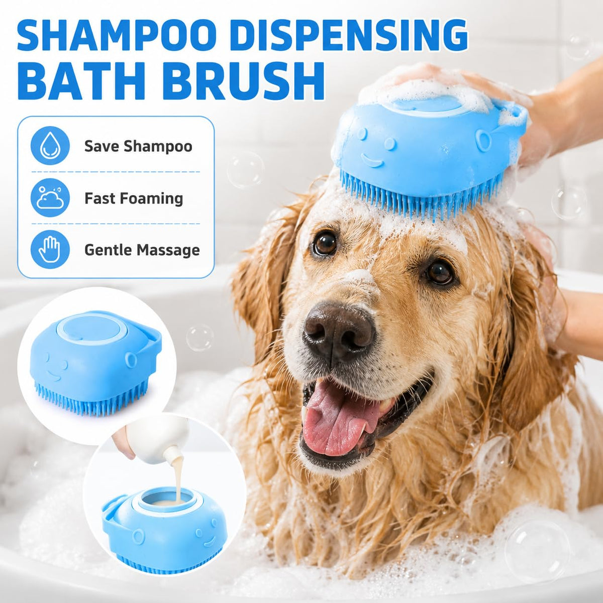 4pcs Pet bathing tools - Dog Washing Gloves,Bath Brush,Deshedding Dog Brush