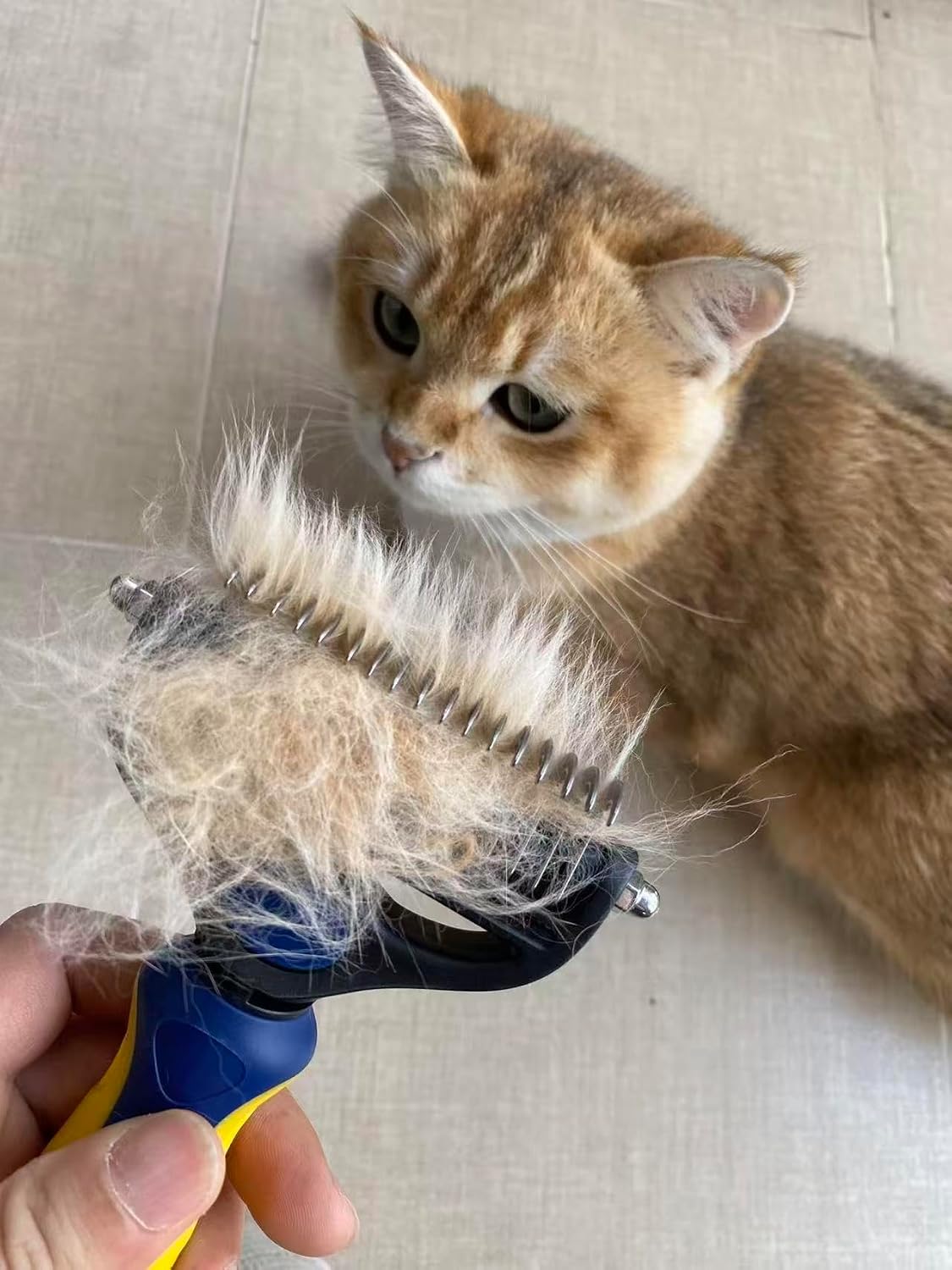 3-in-1 Pet Grooming Tool, Dematting Comb& Undercoat Rake for Dogs&Cats