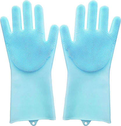 Pet Republique Silicone Bathing Gloves for Dogs, Cats, & Most Animals – Long Sleeve Grooming Glove with Foam Scrubbing Bristles