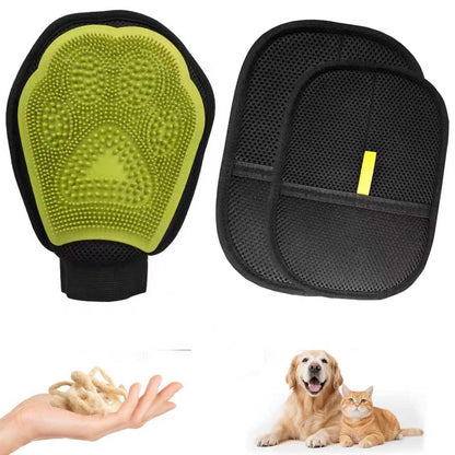 Pet Hair Remover Gloves Bath Brush Gentle Shedding Brushes,Pet Hair Remover Tool for Carpet, Curtain, Clothing, Couch, Car Seat (2PCS)