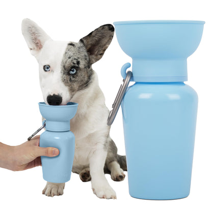 Springland 15oz Classic Portable Dog Water Bottle with Built-in Bowl, Lilac