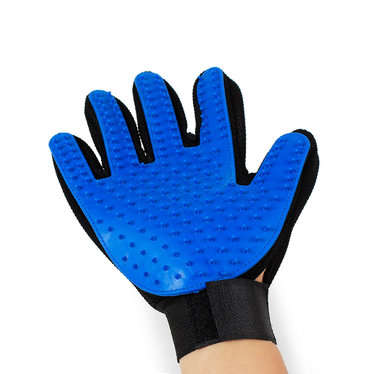 TV Rubber Pet Hair Removal Glove for Dogs & Cats, Right Hand | Silicone Comb Teeth for Cats & Dogs Loose Fur Removal, Massage & Bath with Magic Tape(Red)