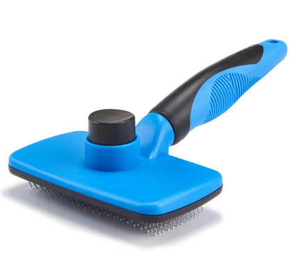 Self Cleaning Slicker Brush for Dogs& Cats, Skin Friendly Grooming Brush for Shedding Long&Short Haired Dogs& Cats, Deshedding Pet Supplies Accessories, Green